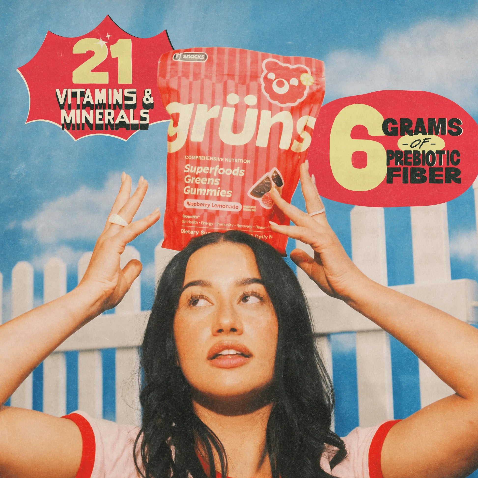 Grüns Raspberry Lemonade (Limited Edition) Superfood Gummies: Comprehensive Nutrition Supplement with 60+ Ingredients: Vitamins and Minerals, Prebiotics for Digestive Health, Adaptogens, Chlorophyll, Chlorella, Gluten Free, Vegan, Third Party Tested
