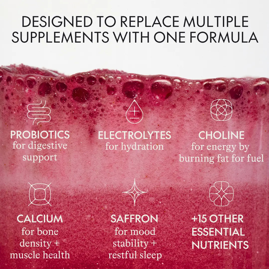 Perimenopause Supplement for Women – Biologica Midlife Essentials Effervescent Drink Mix, 30 Servings with Saffron, L-Theanine & GABA for Mood, Sleep, Focus & Stress Support, plus Probiotics, Ages 40-55 | Perimenopause Vitamins | Menopause Support